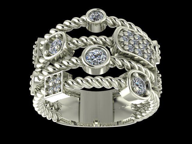 fashion ring 3D print model_4