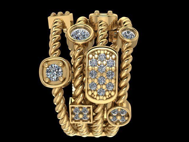 fashion ring 3D print model_1