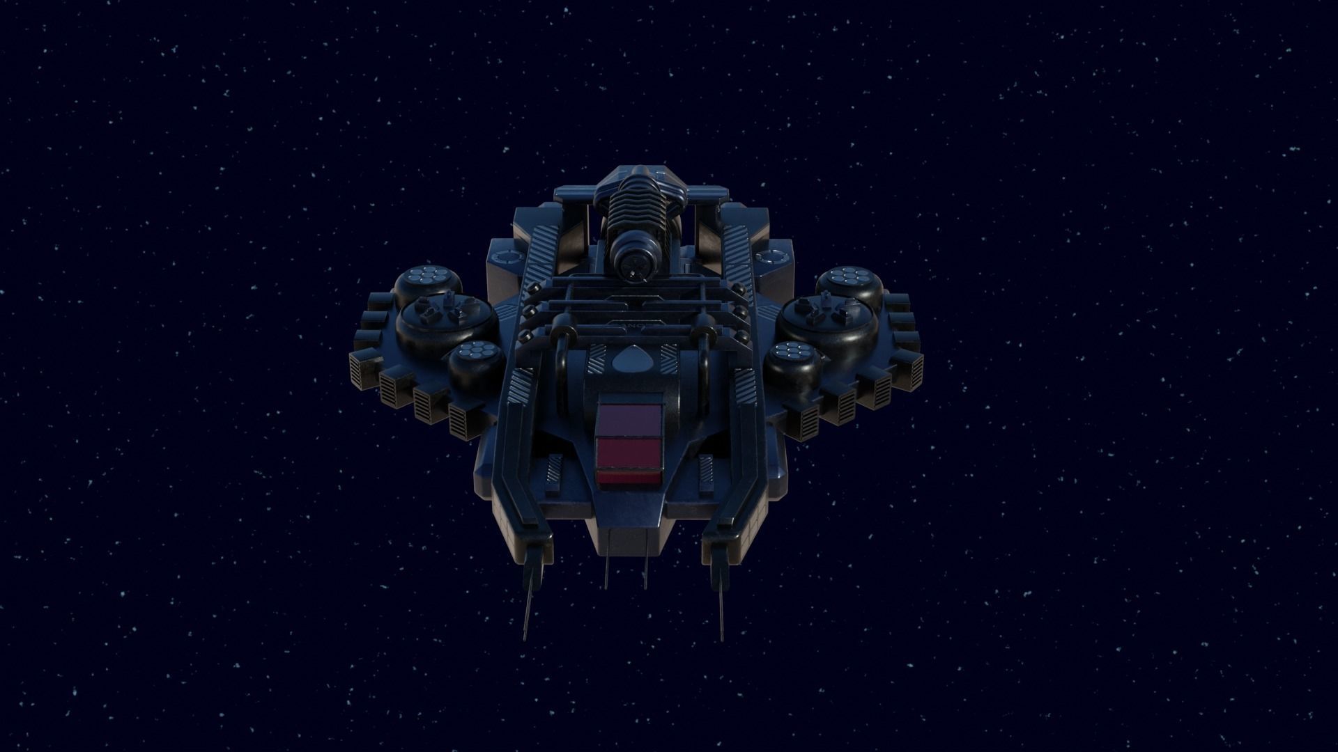 Spaceship Low-poly 3D model_18