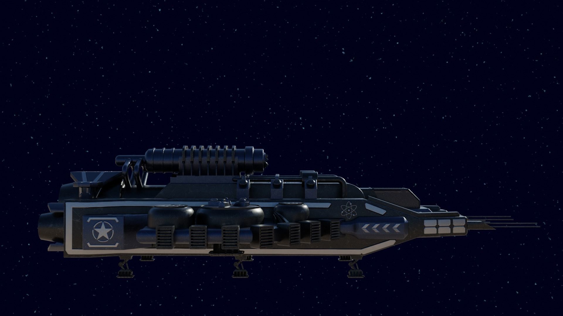 Spaceship Low-poly 3D model_15