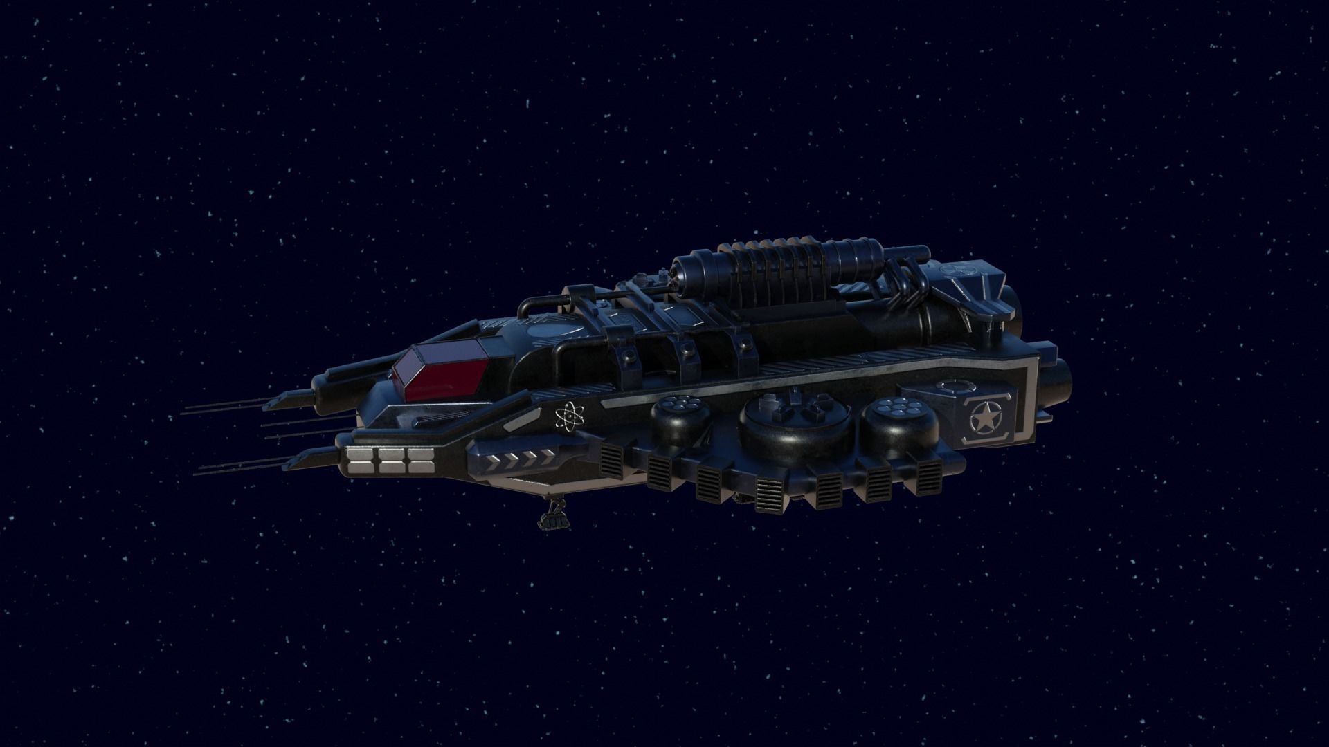 Spaceship Low-poly 3D model_19