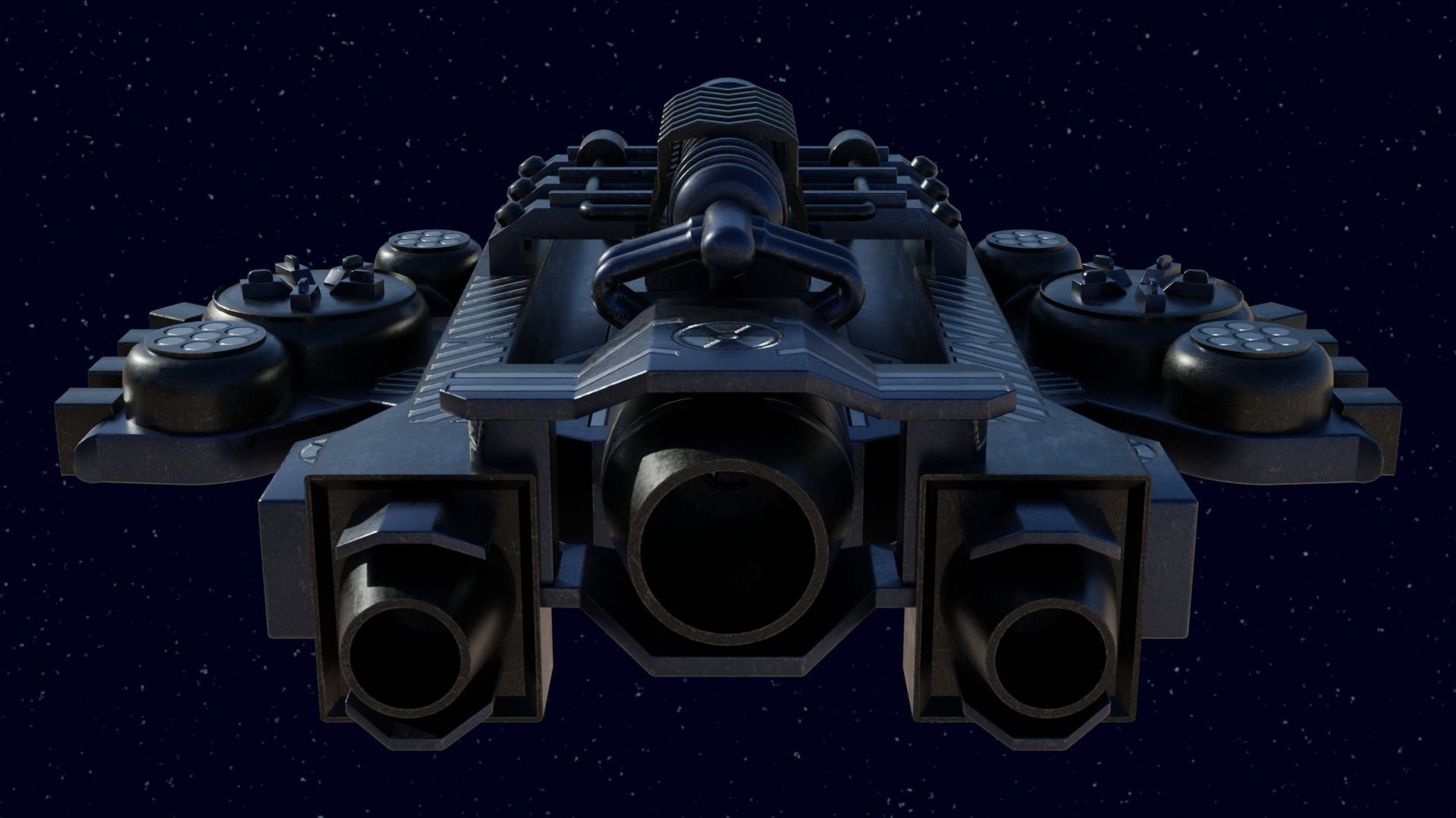 Spaceship Low-poly 3D model_17