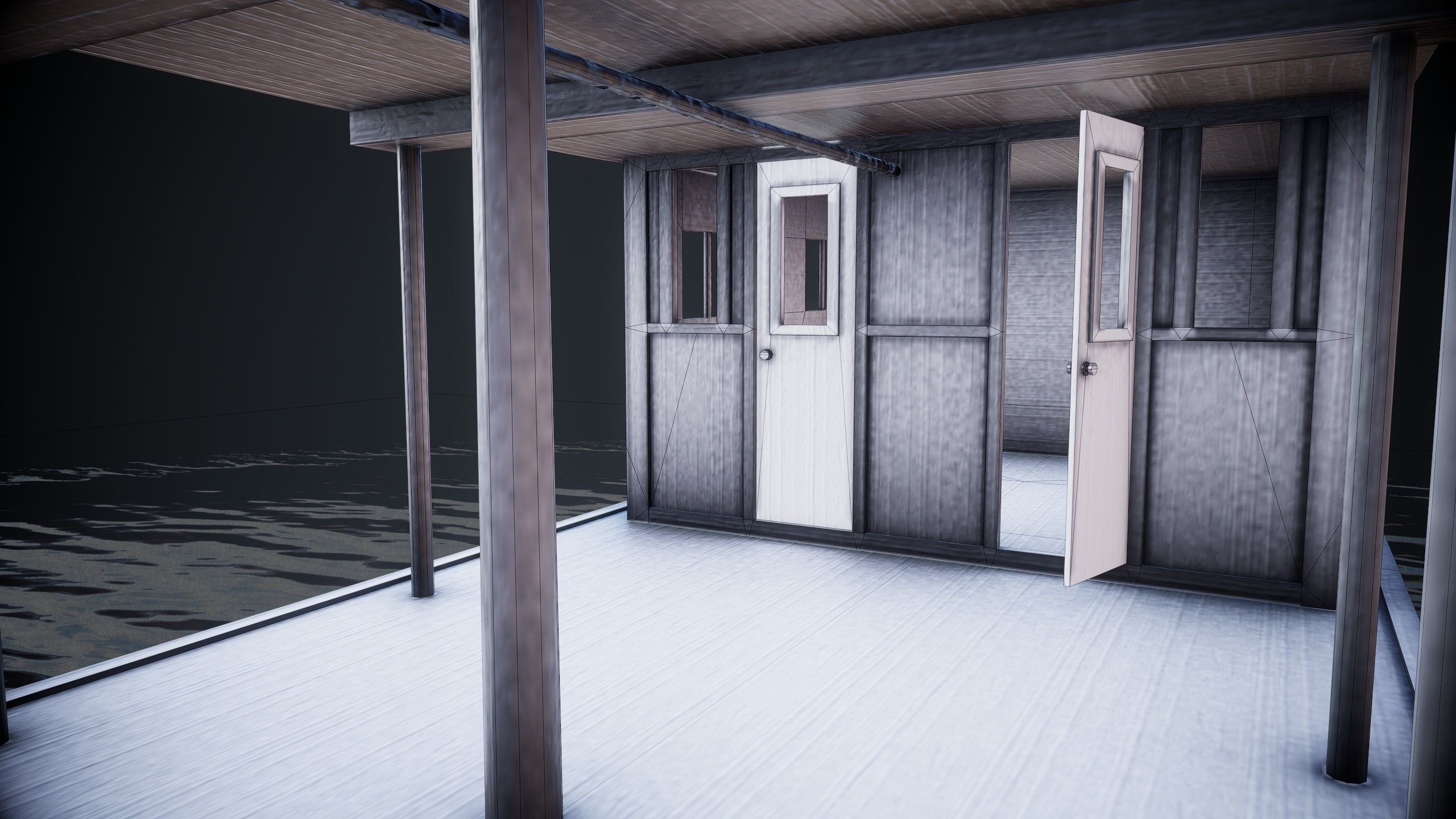 Steam ship Low-poly 3D model_16