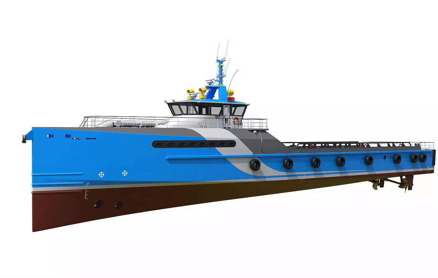 FAST CREW SUPPLIER VESSEL Blue 3D model_0