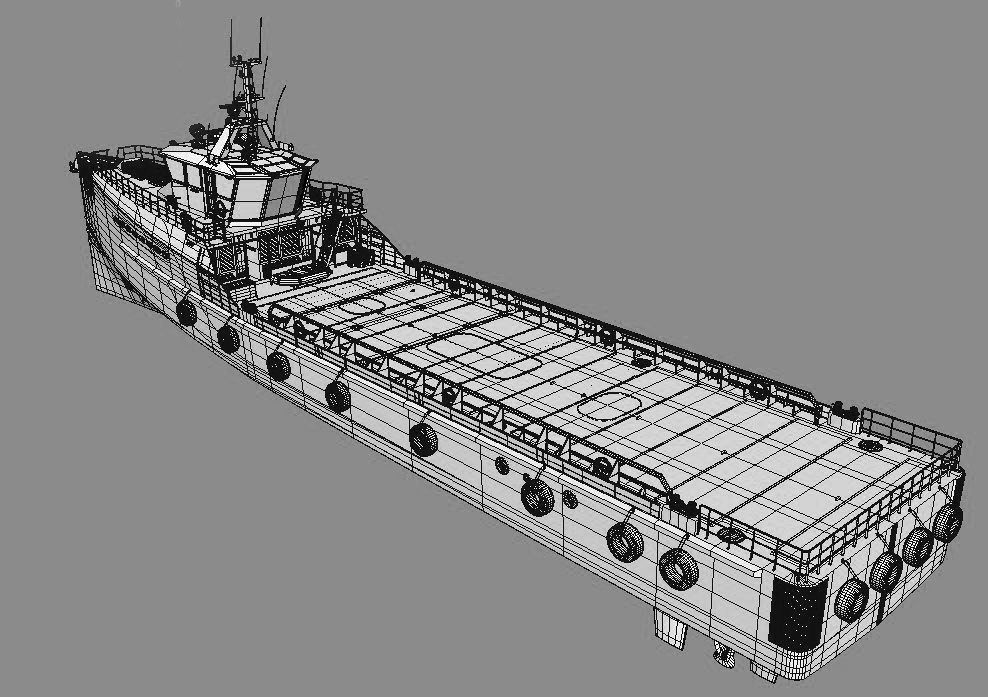 FAST CREW SUPPLIER VESSEL Blue 3D model_14