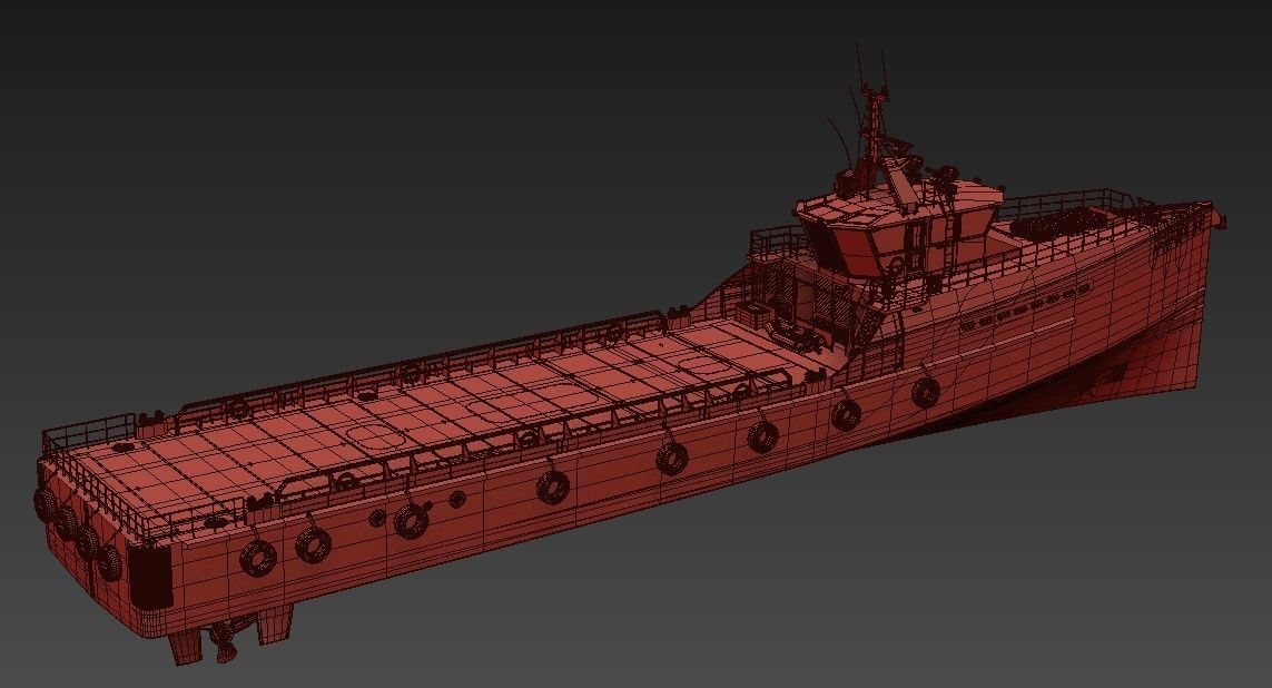 FAST CREW SUPPLIER VESSEL Blue 3D model_8
