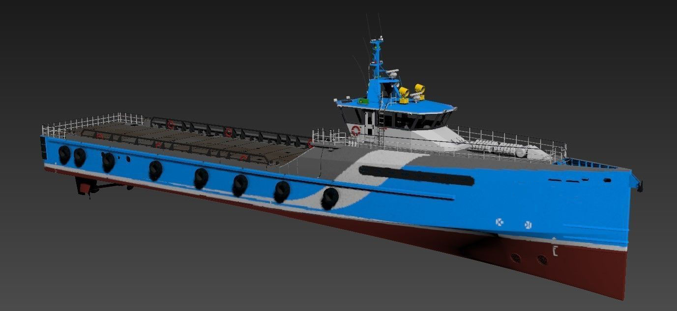 FAST CREW SUPPLIER VESSEL Blue 3D model_6