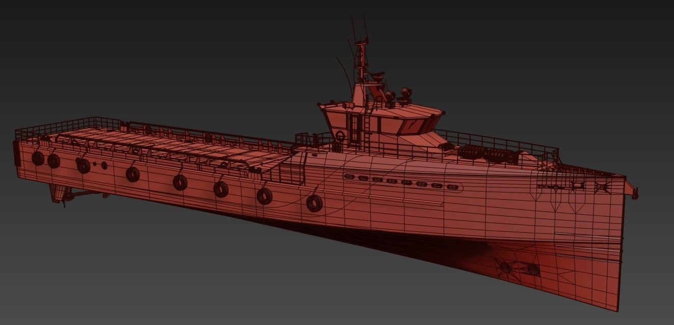 FAST CREW SUPPLIER VESSEL Blue 3D model_7