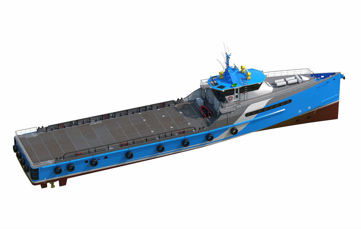 FAST CREW SUPPLIER VESSEL Blue 3D model_1
