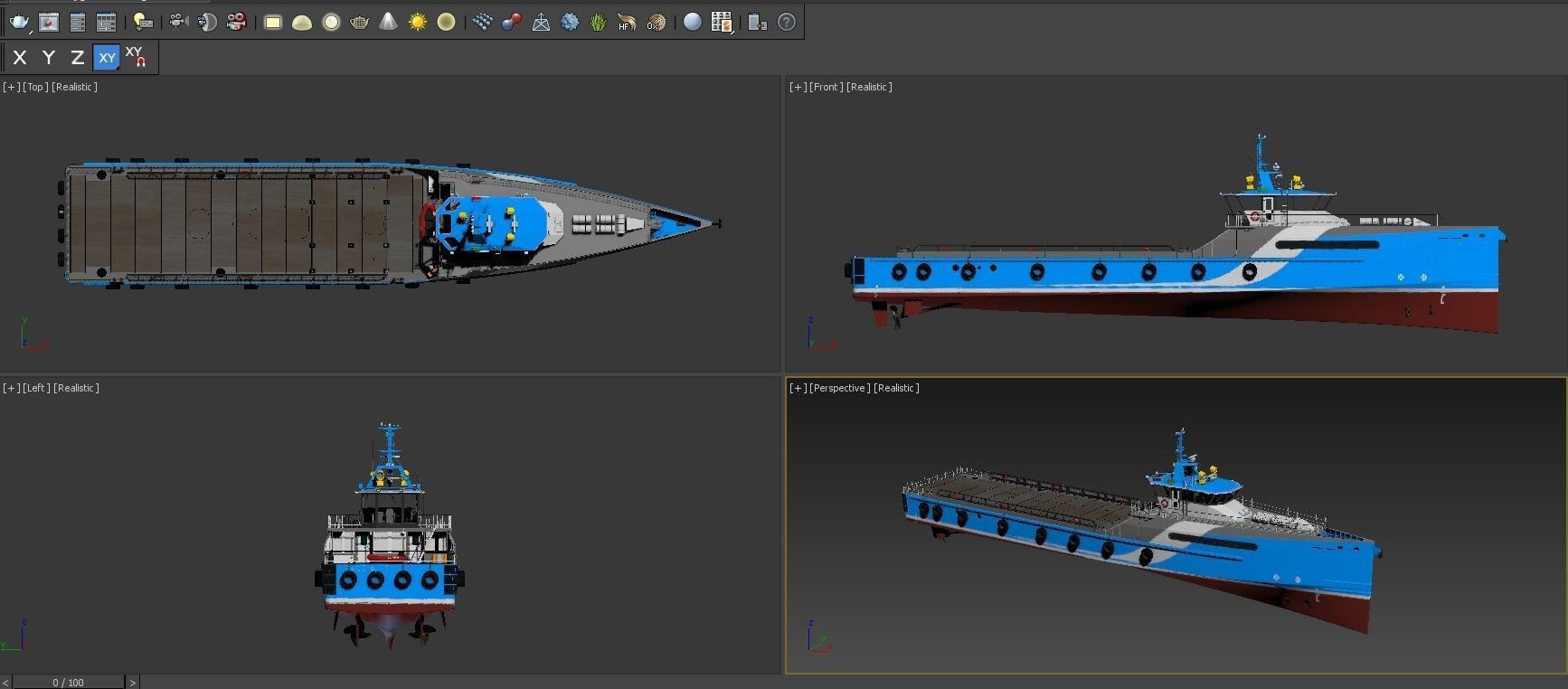 FAST CREW SUPPLIER VESSEL Blue 3D model_16