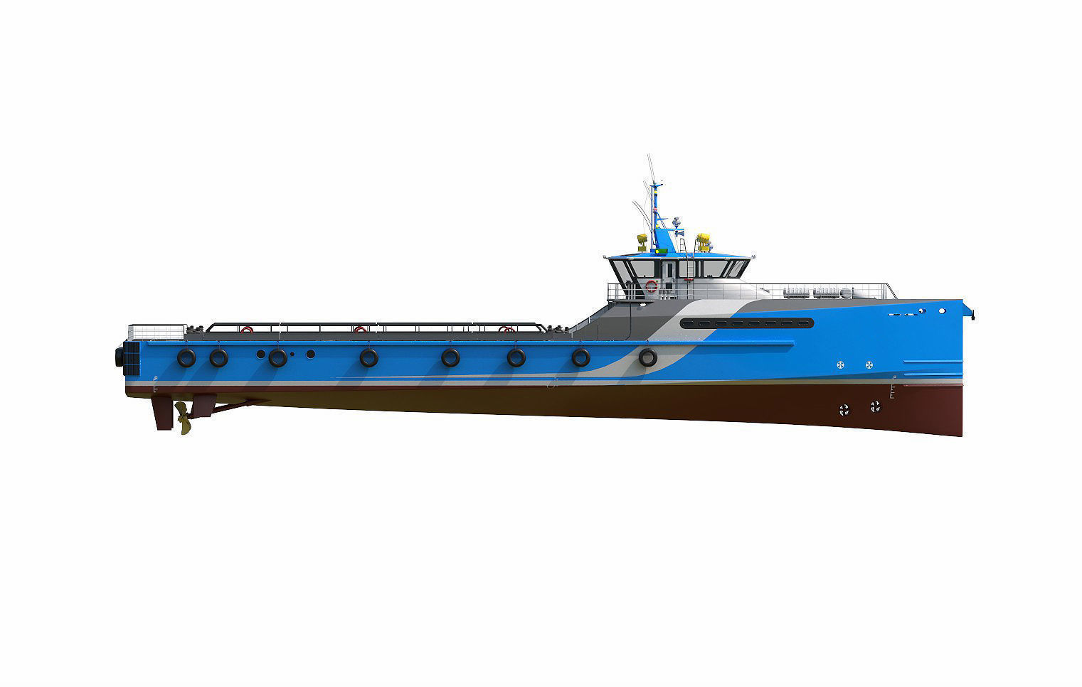 FAST CREW SUPPLIER VESSEL Blue 3D model_3