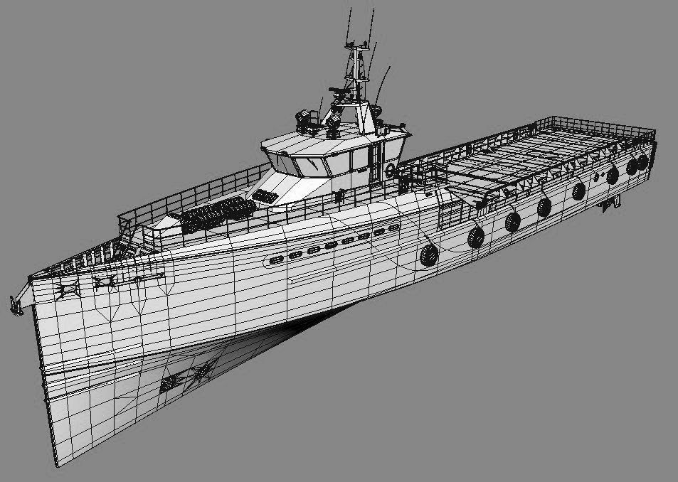 FAST CREW SUPPLIER VESSEL Blue 3D model_13
