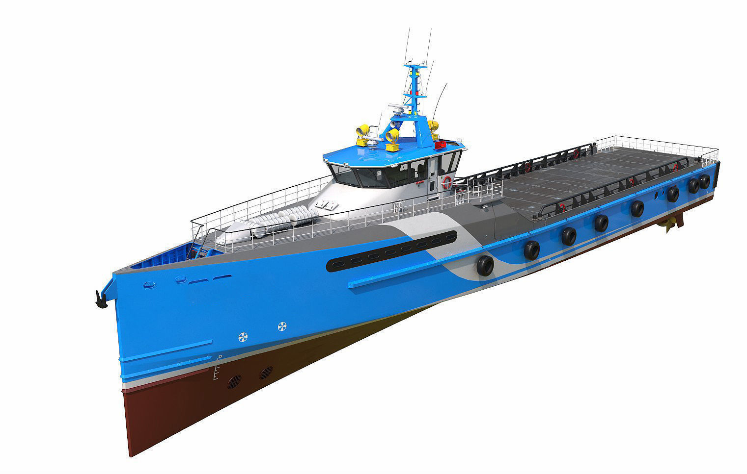 FAST CREW SUPPLIER VESSEL Blue 3D model_17