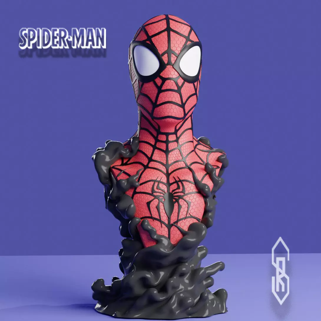 Spiderman bust   3D print model_0