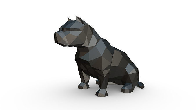 American Bully low poly 3D print model