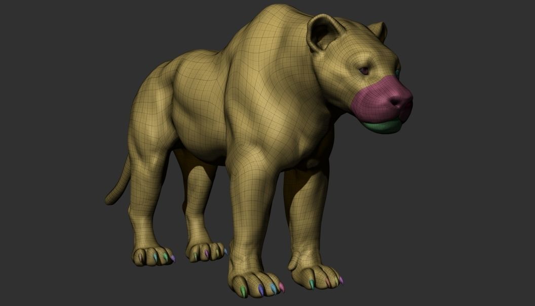 Cave Lion - Panthera spelaea Low-poly 3D model_1