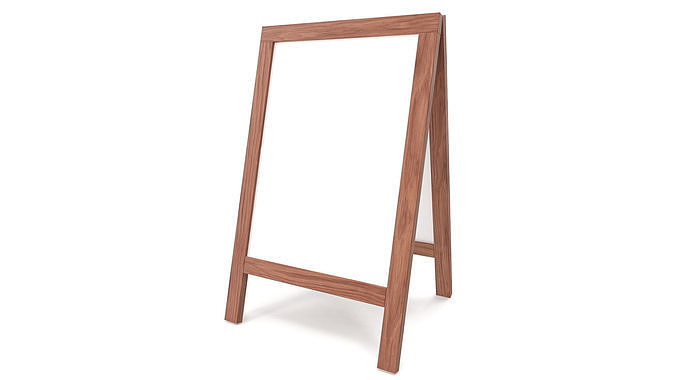 Whiteboard street display mockup 01 3D model