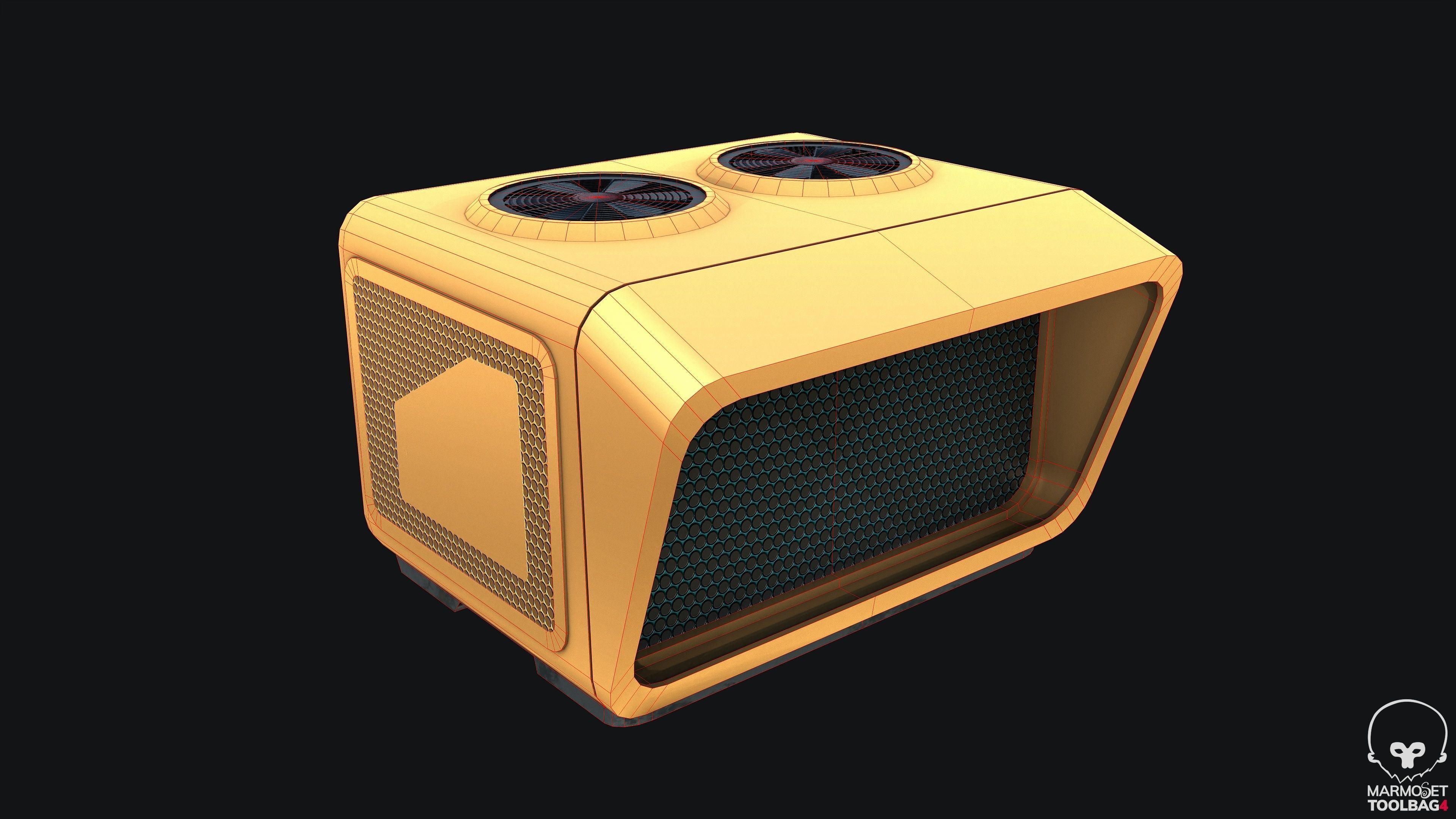 Sci-fi Air Condition Low-poly 3D model_3