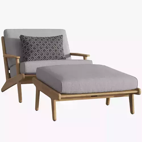 Gloster BAY LOUNGE CHAIR  and OTTOMAN