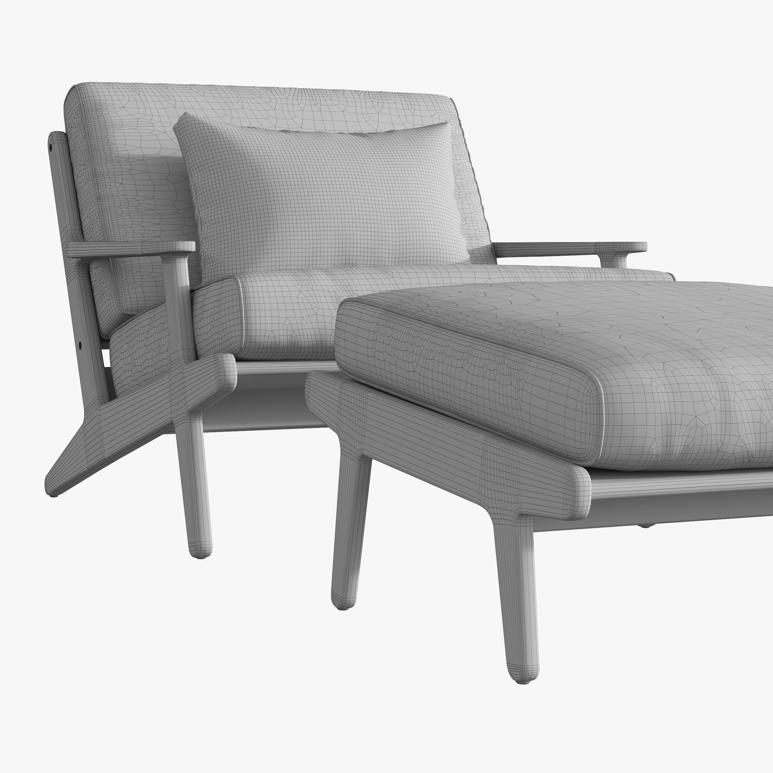 Gloster BAY LOUNGE CHAIR and OTTOMAN 3D model CGTrader