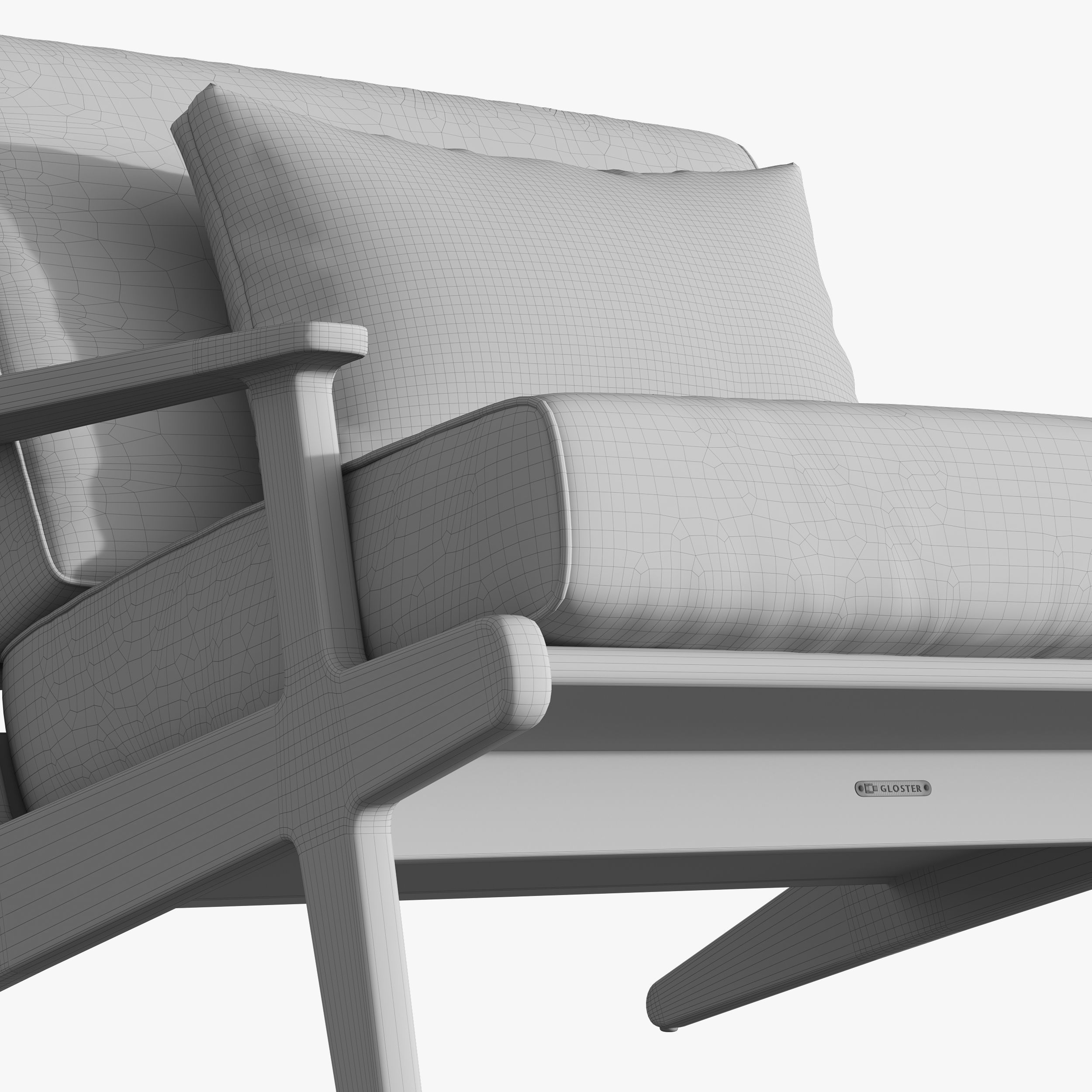 Gloster BAY LOUNGE CHAIR and OTTOMAN 3D model CGTrader
