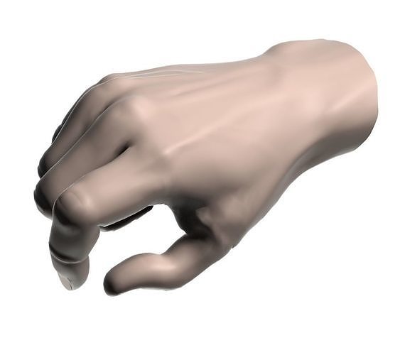 Hand holding something with two fingers 002 3D model