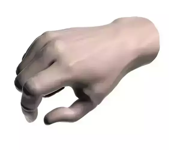 Hand holding something with two fingers 002