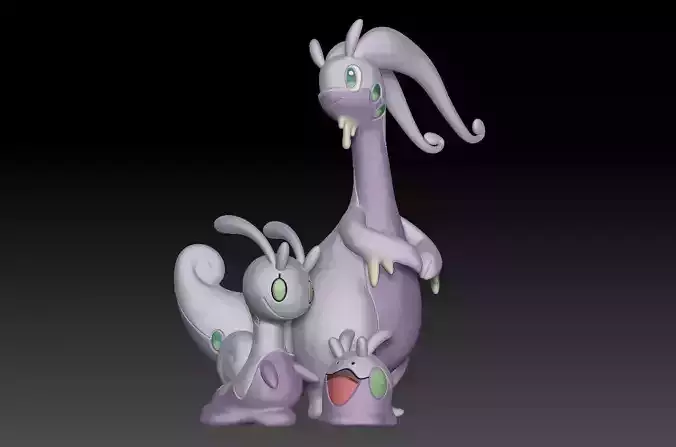 Pokemon Goomy Sliggoo Goodra 3D print model