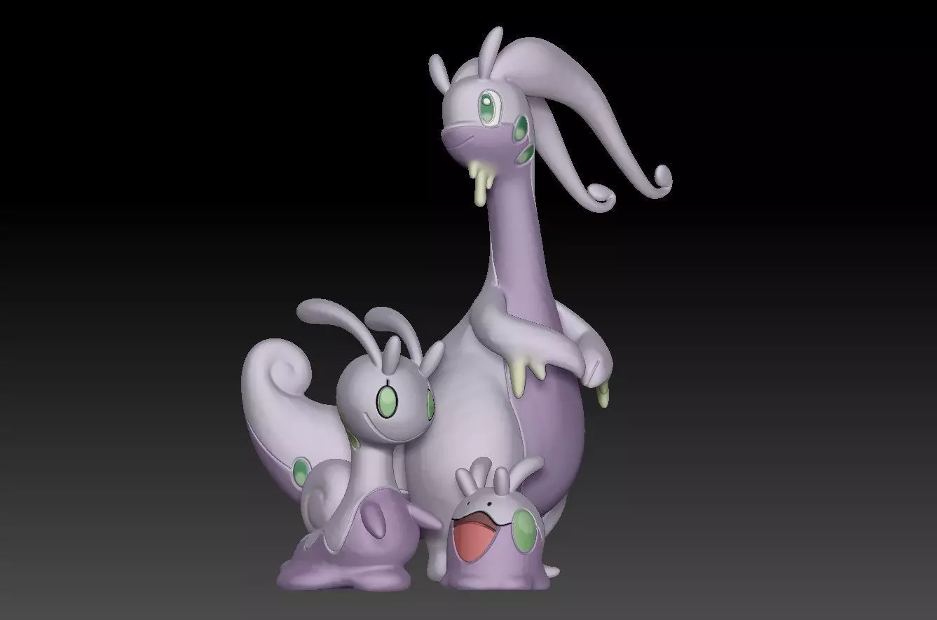 Pokemon Goomy Sliggoo Goodra 3D print model