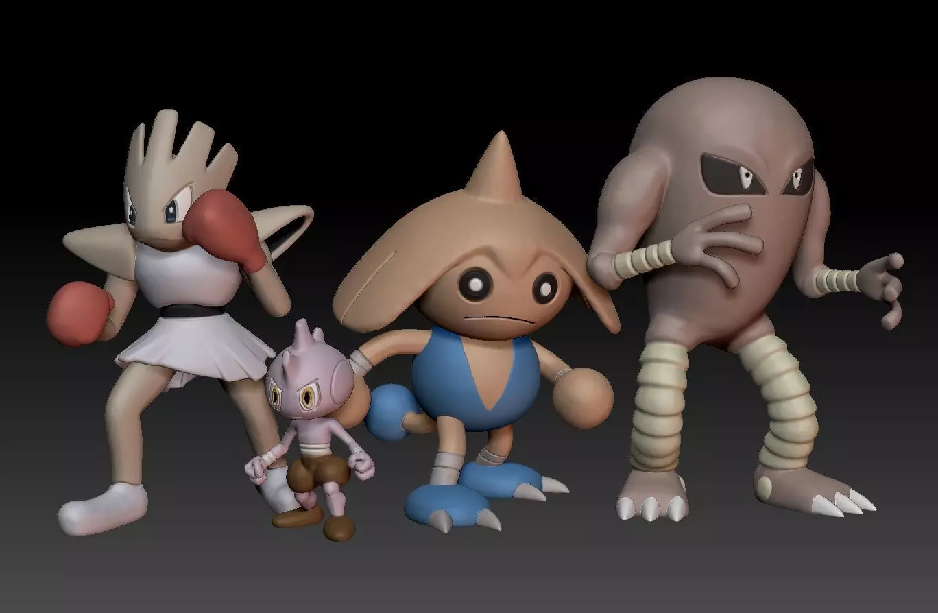 Pokemon Tyrogue Hitmonlee Hitmonchan Hitmontop 3D print model_0