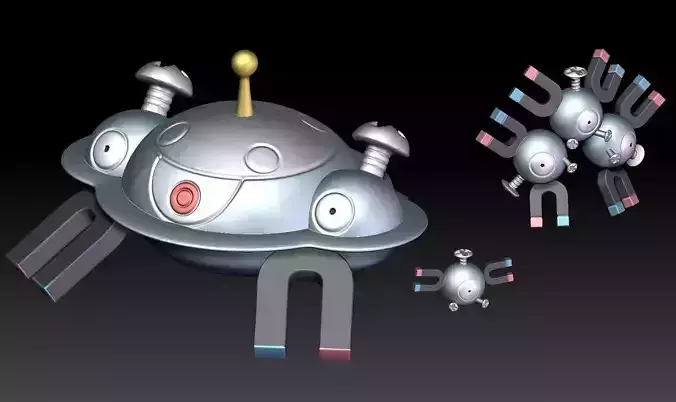 Pokemon Magnemite Magneton Magnezone 3D print model
