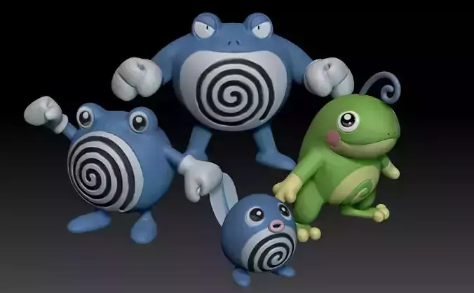 Pokemon Poliwag Poliwhirl Poliwrath Politoed