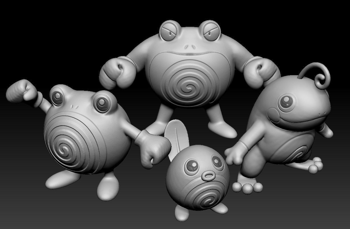 Figurine Pokemon Ptitard (Poliwag) - Impression 3D Résine - 119 Mm - À Monter