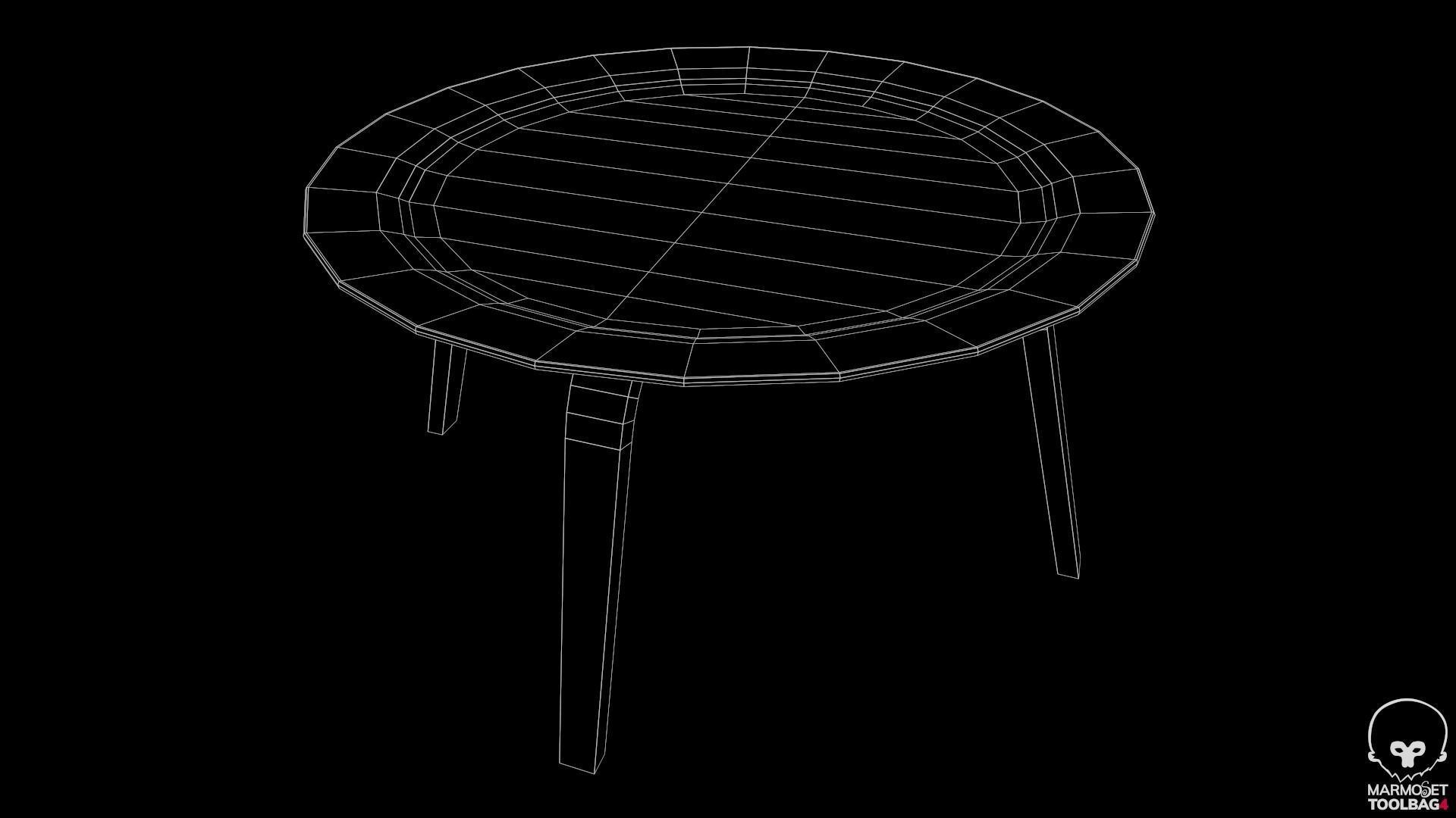 Cen Table 60 Free low-poly 3D model_2