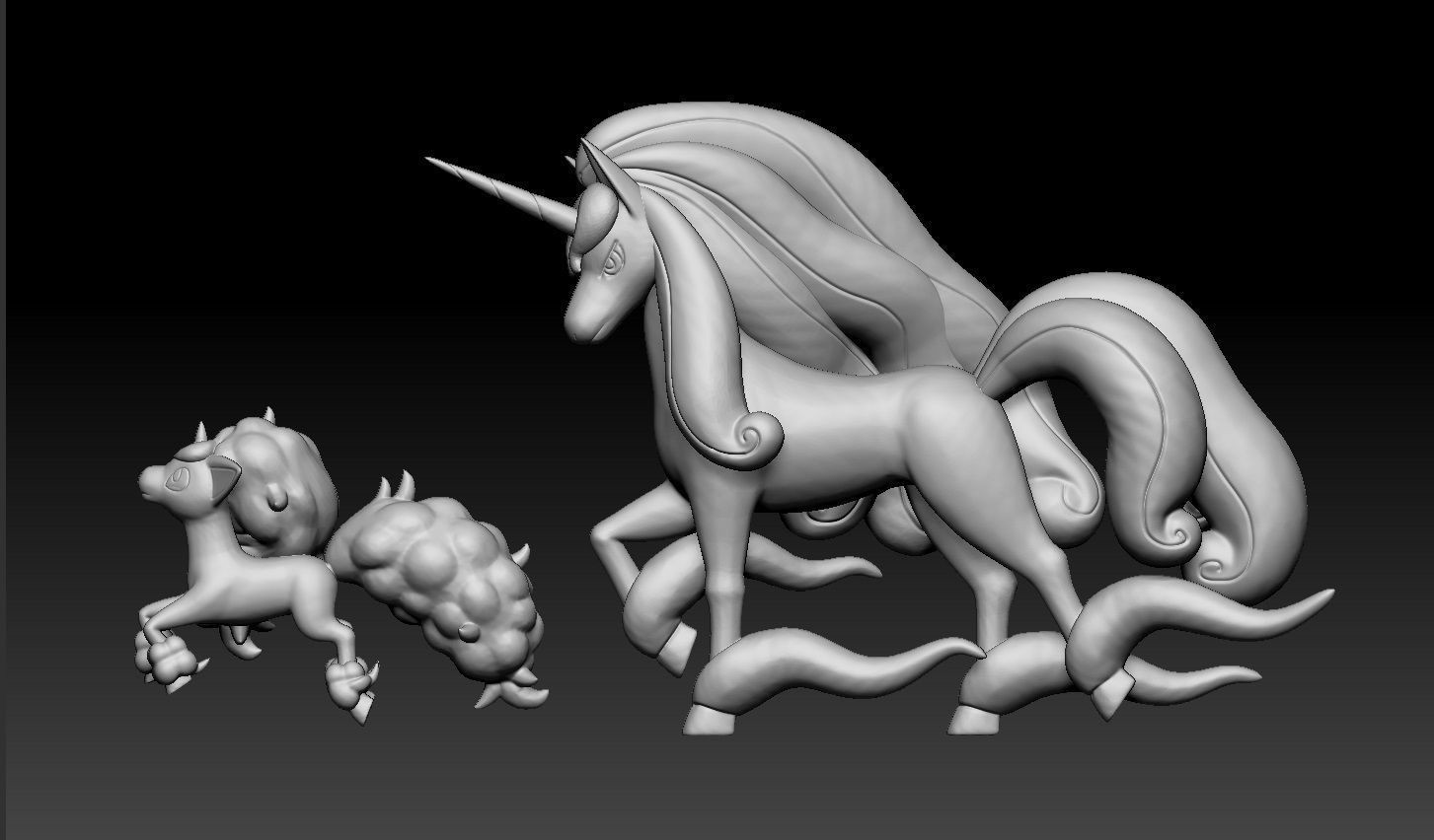 Pokemon Galarian Ponyta Galarian Rapidash 3D print model_2