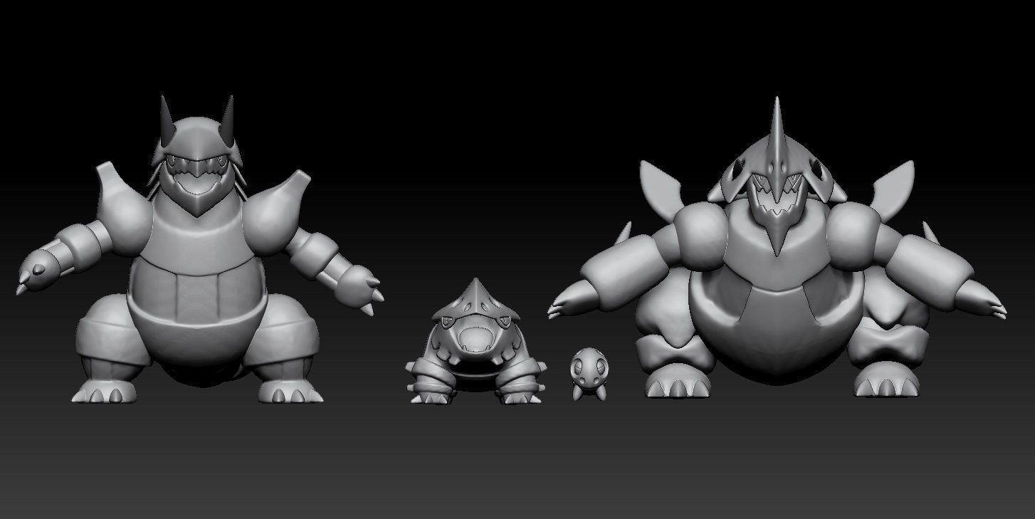 Pokemon Aron Lairon Aggron Mega Evolution 3D print model_1