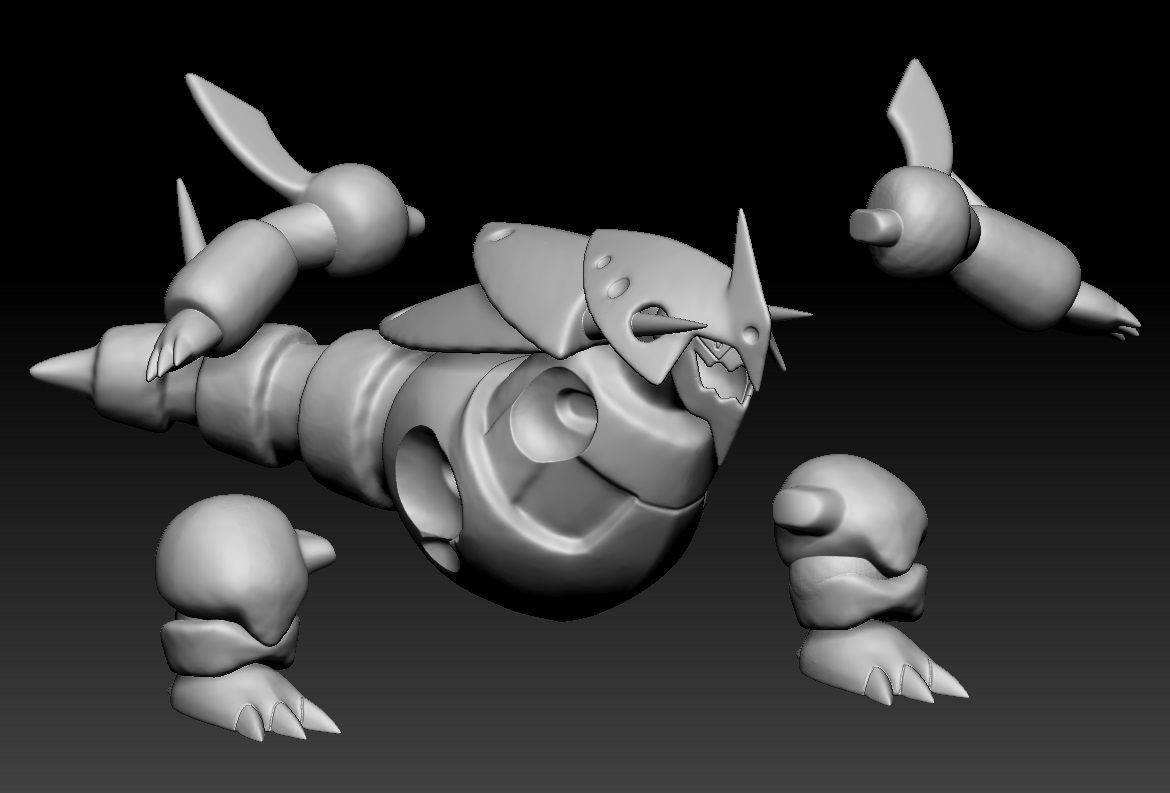 Pokemon Aron Lairon Aggron Mega Evolution 3D print model_4