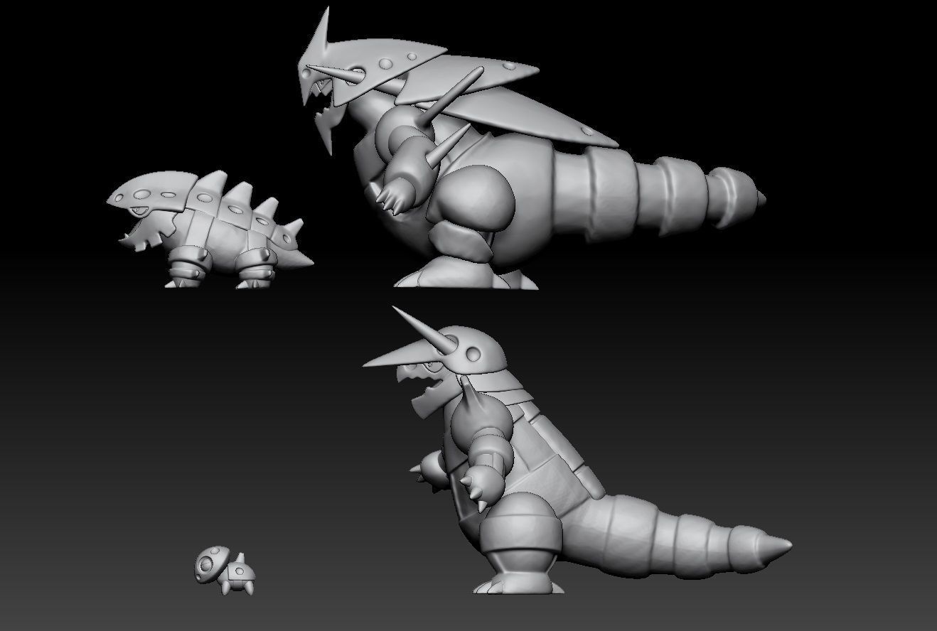 Pokemon Aron Lairon Aggron Mega Evolution 3D print model_2