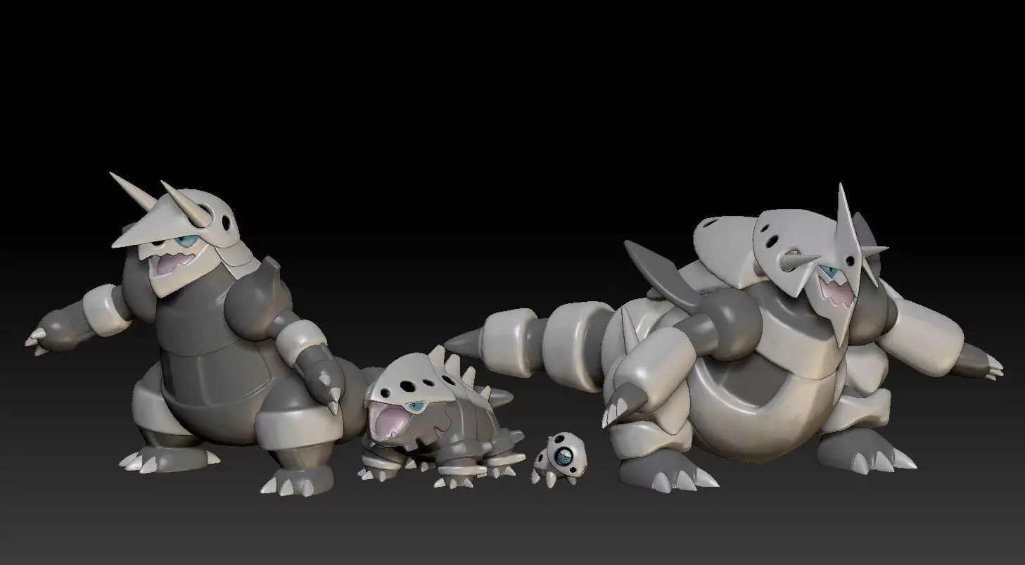 Pokemon Aron Lairon Aggron Mega Evolution 3D print model_0