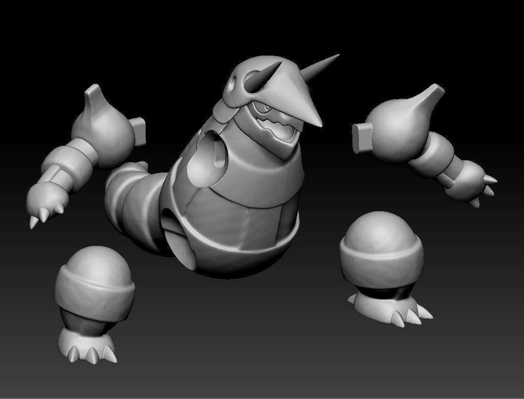 Pokemon Aron Lairon Aggron Mega Evolution 3D print model_3