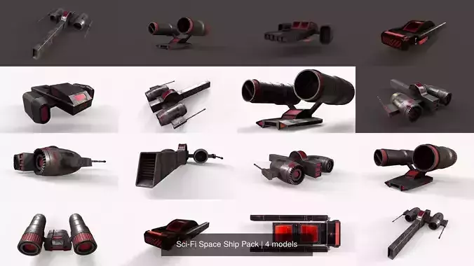Sci-Fi Space Ship Pack 3D Model Collection