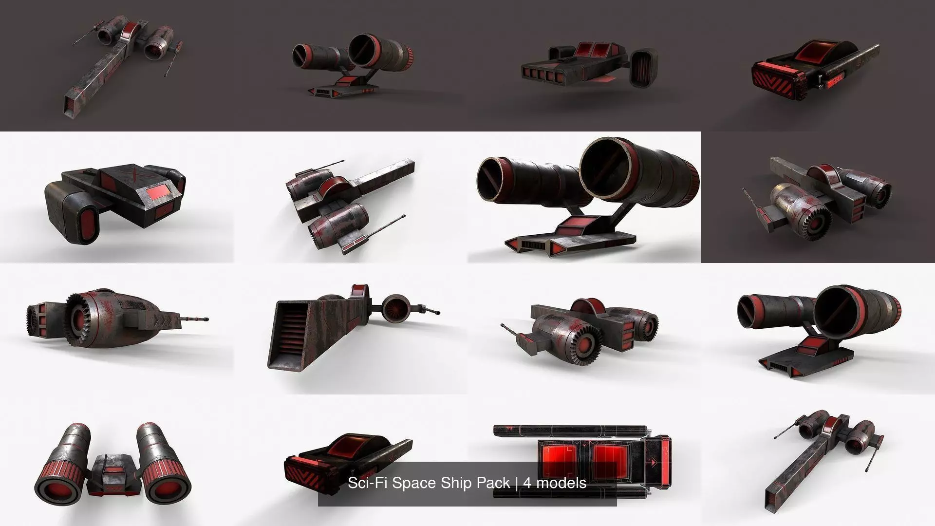 Sci-Fi Space Ship Pack 3D Model Collection_0