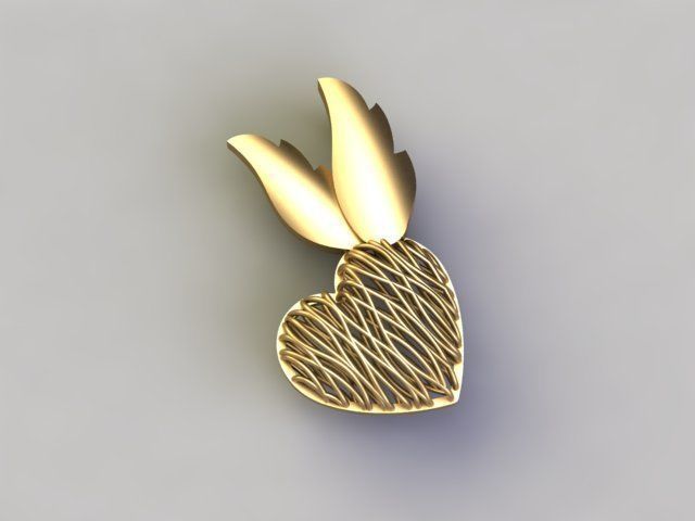 Heart pendant 3D print model_1