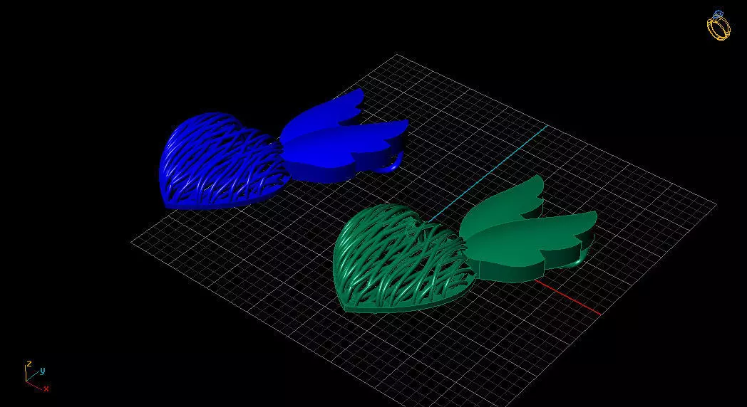 Heart pendant 3D print model_0