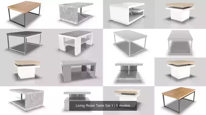 Living Room Table Set 1 3D Model Collection