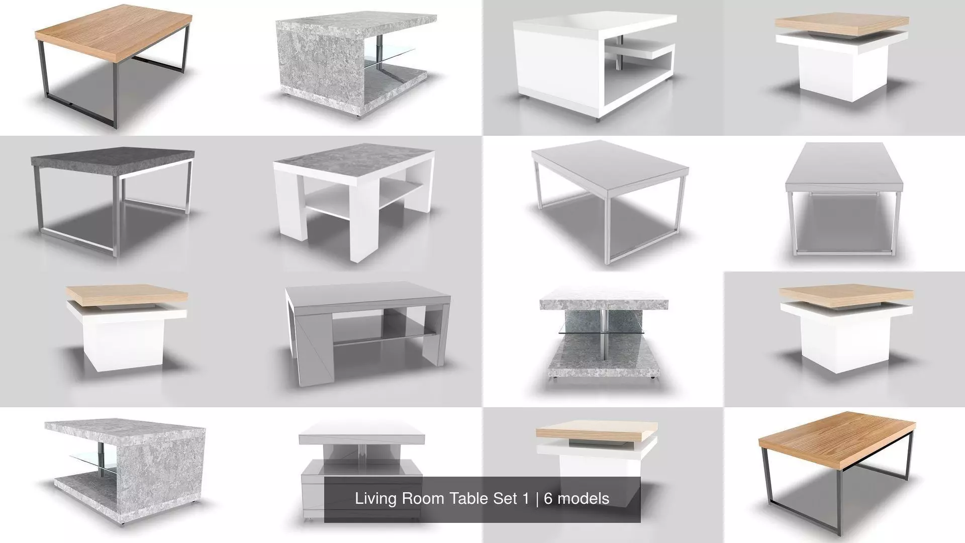 Living Room Table Set 1 3D Model Collection_0