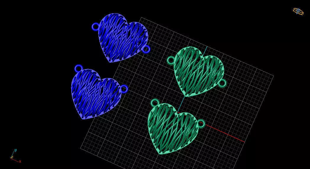 gold heart 3D print model_0