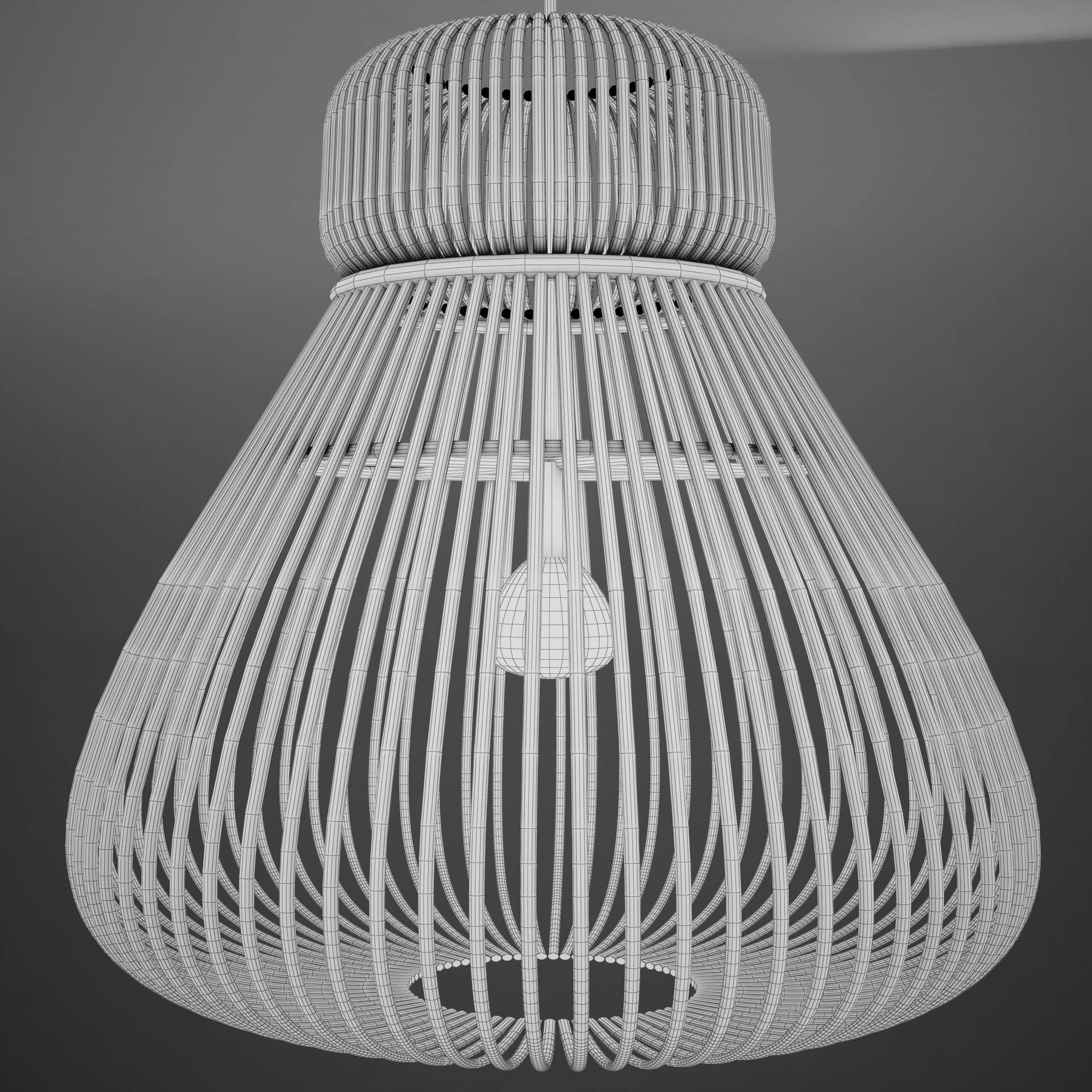 Lamp Wicker Basket HD 3D model_13