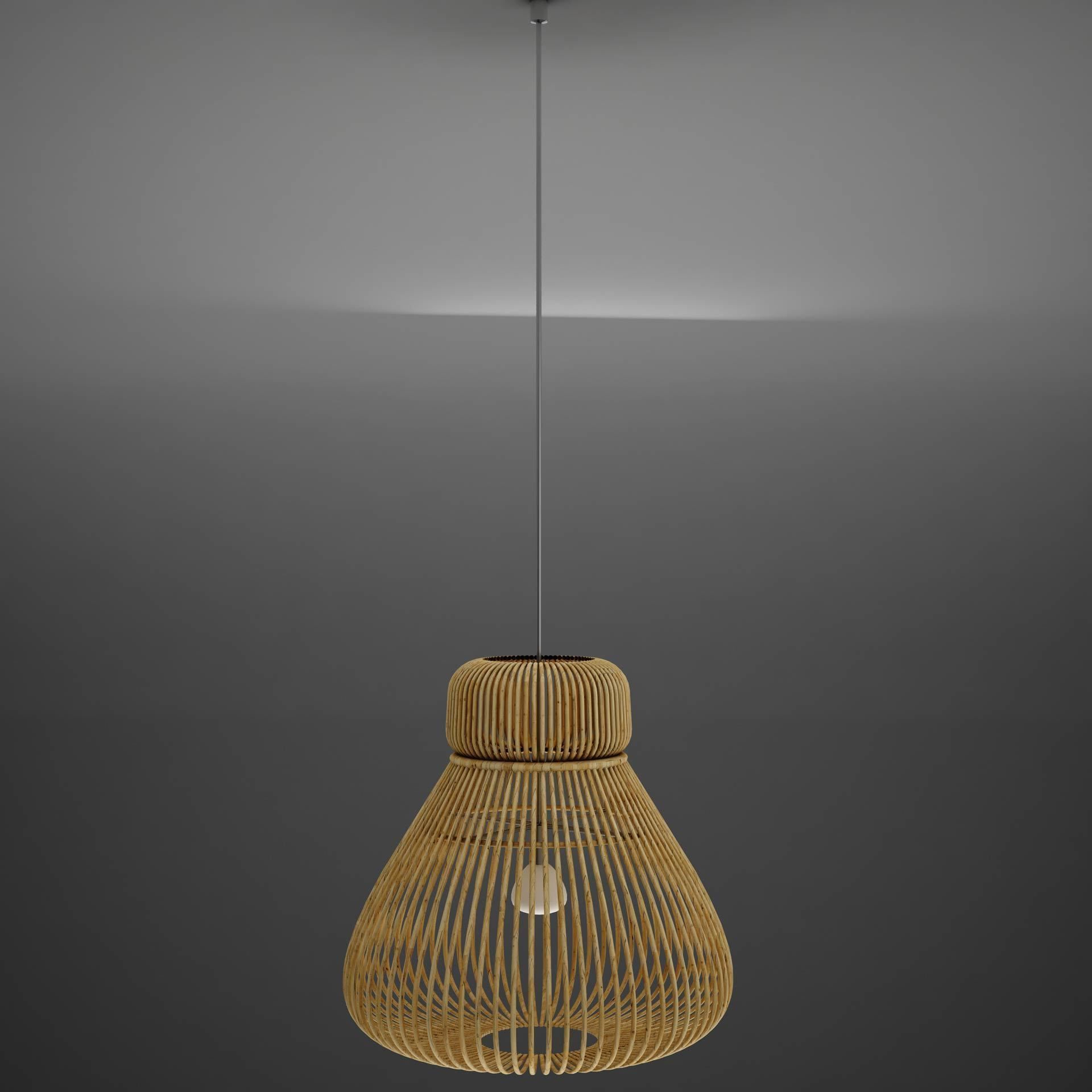 Lamp Wicker Basket HD 3D model_2