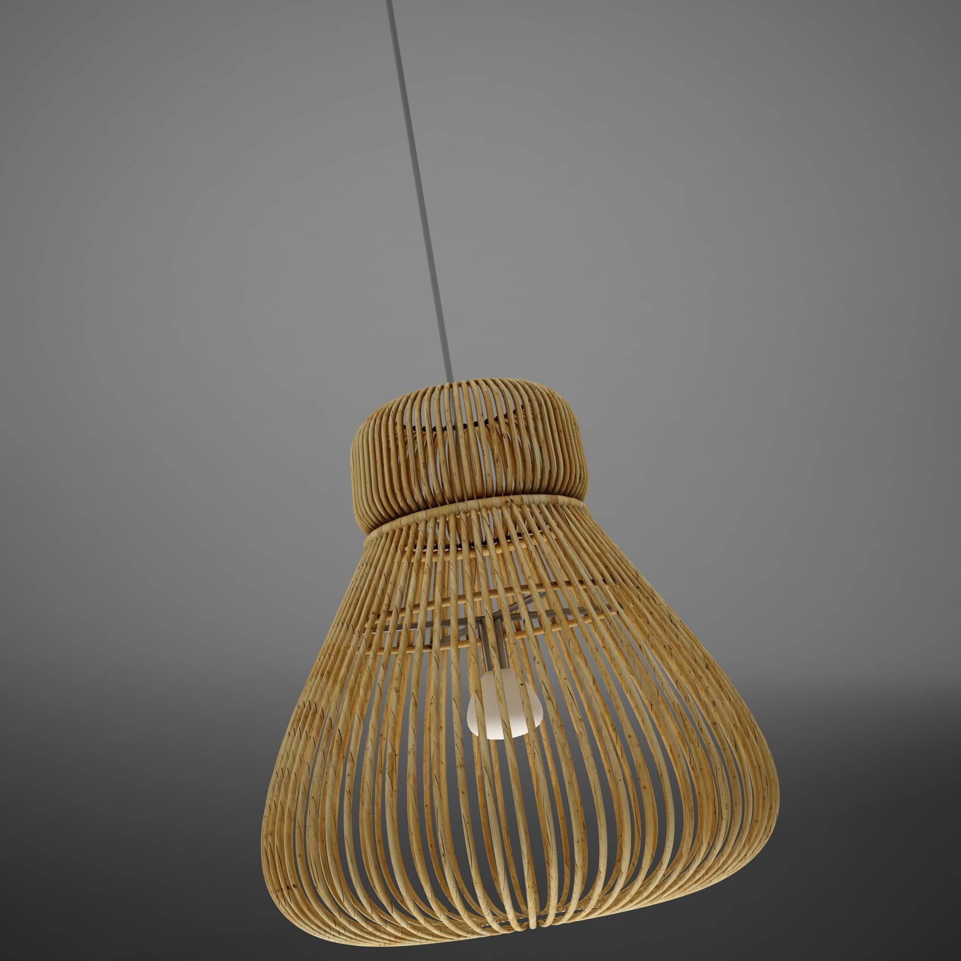 Lamp Wicker Basket HD 3D model_6